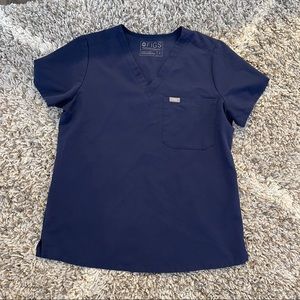 Figs Catarina One Pocket Scrub Top Navy Medium